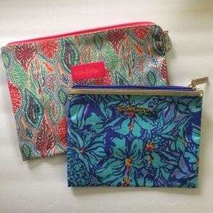 Lilly Pulitzer Zippered Pouch / Clutch Bundle